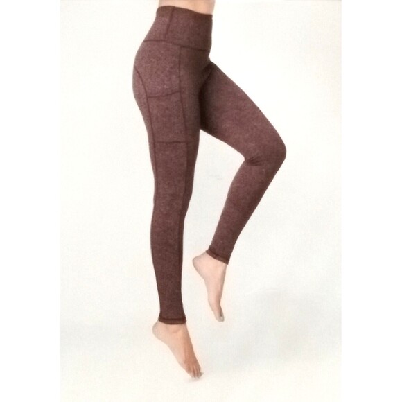 A NEW DAY Women's High Waisted Leggings w/Pockets (XL / 16) "MAUVE / BLACK" -NEW - Picture 6 of 6